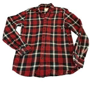 Tilley Mens Flannel Button Down Shirt Size S Red Black White Plaid Long Sleeve‍